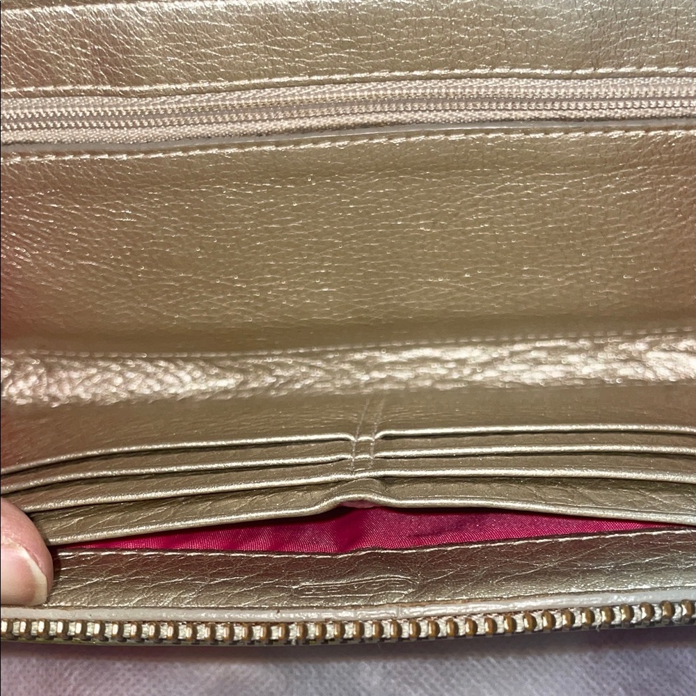 Coach Poppy Colorful Patterned Wallet/Wristlet with Gold Accents - Picture 4 of 13